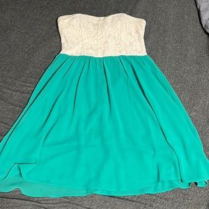 My Michelle Green Strapless Dress
